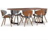 SIMPLIHOME Marana Dining Chairs – Upholstered Bentwood Back and Linen-Style Fabric Kitchen Chair in Blue, Mid-Century Modern Ergonomic Dining Room Seating with Contoured Seat and Beech Wood Legs(Grey)