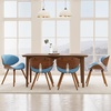 SIMPLIHOME Marana Dining Chairs – Upholstered Bentwood Back and Linen-Style Fabric Kitchen Chair in Blue, Mid-Century Modern Ergonomic Dining Room Seating with Contoured Seat and Beech Wood Legs(Blue)