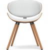 SIMPLIHOME Marana Dining Chairs – Upholstered Bentwood Back and Linen-Style Fabric Kitchen Chair in Blue, Mid-Century Modern Ergonomic Dining Room Seating with Contoured Seat and Beech Wood Legs(White)