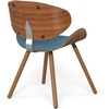 SIMPLIHOME Marana Dining Chairs – Upholstered Bentwood Back and Linen-Style Fabric Kitchen Chair in Blue, Mid-Century Modern Ergonomic Dining Room Seating with Contoured Seat and Beech Wood Legs(Blue)