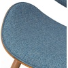 SIMPLIHOME Marana Dining Chairs – Upholstered Bentwood Back and Linen-Style Fabric Kitchen Chair in Blue, Mid-Century Modern Ergonomic Dining Room Seating with Contoured Seat and Beech Wood Legs(Denim Blue)