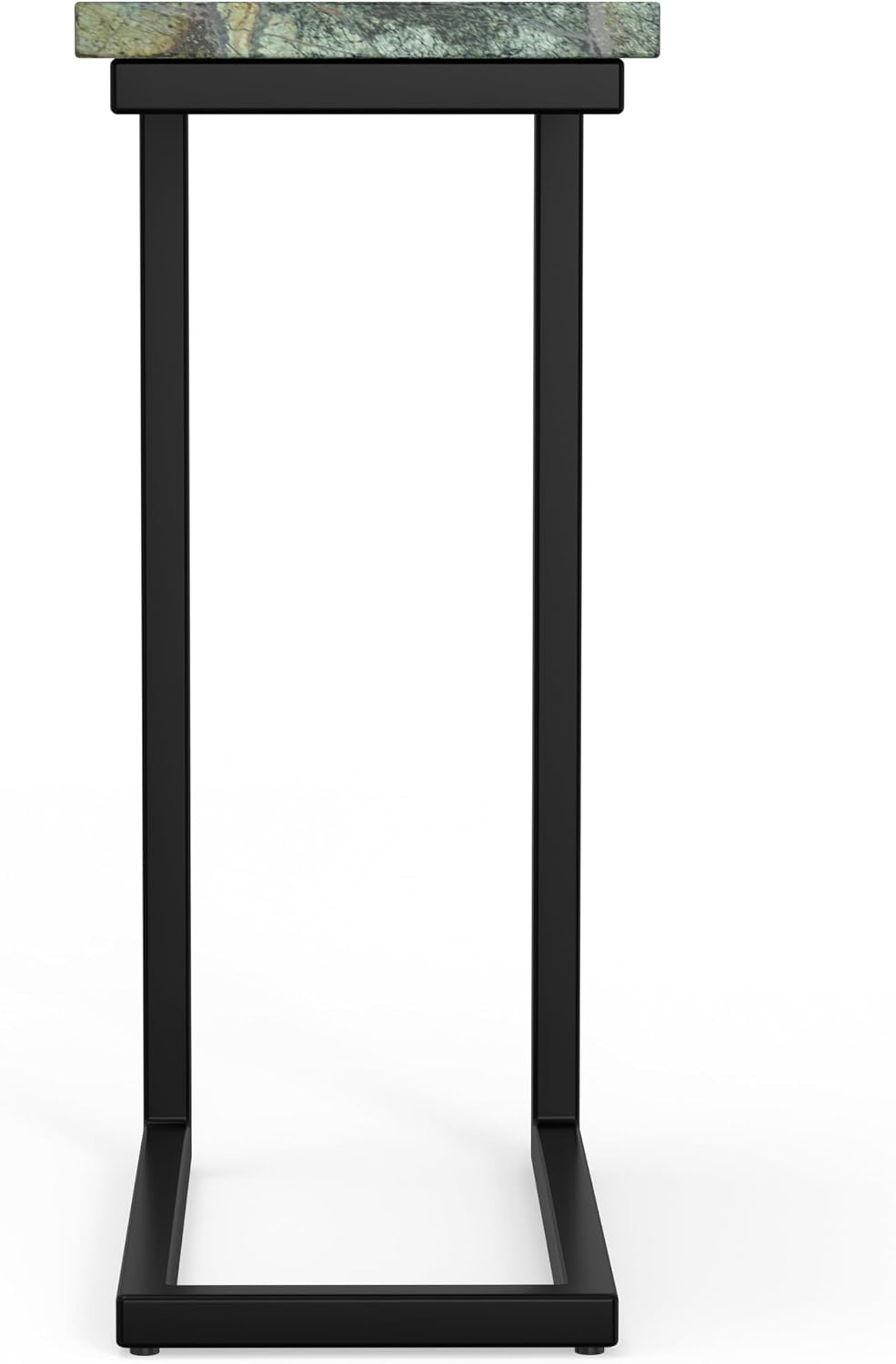 image:imageSIMPLIHOME Skyler 16 Wide Iron Rectangular CSide Table in White and BlackGreen MarbleBlack