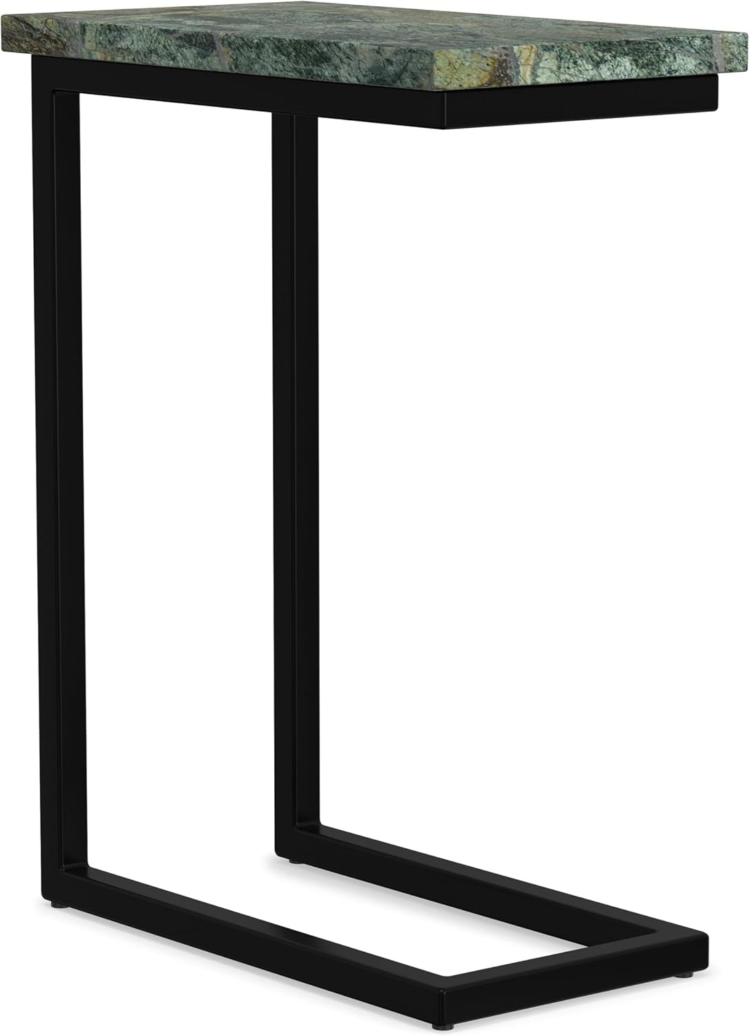 image:imageSIMPLIHOME Skyler 16 Wide Iron Rectangular CSide Table in White and BlackGreen MarbleBlack