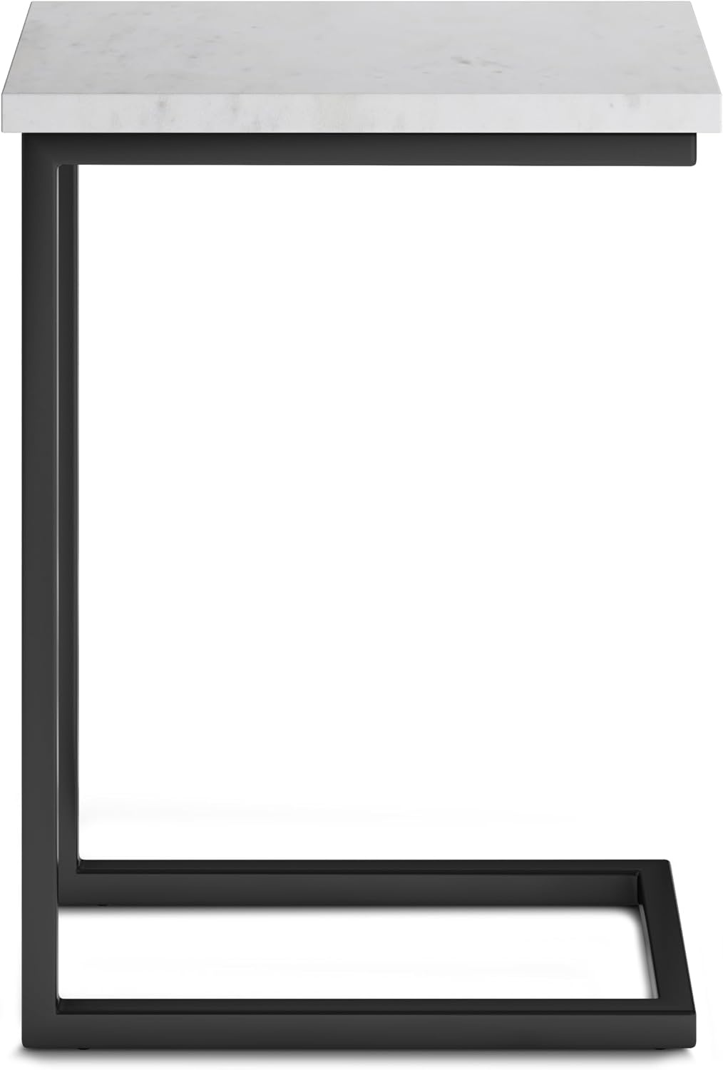 image:imageSIMPLIHOME Skyler 16 Wide Iron Rectangular CSide Table in White and BlackWhite MarbleBlack