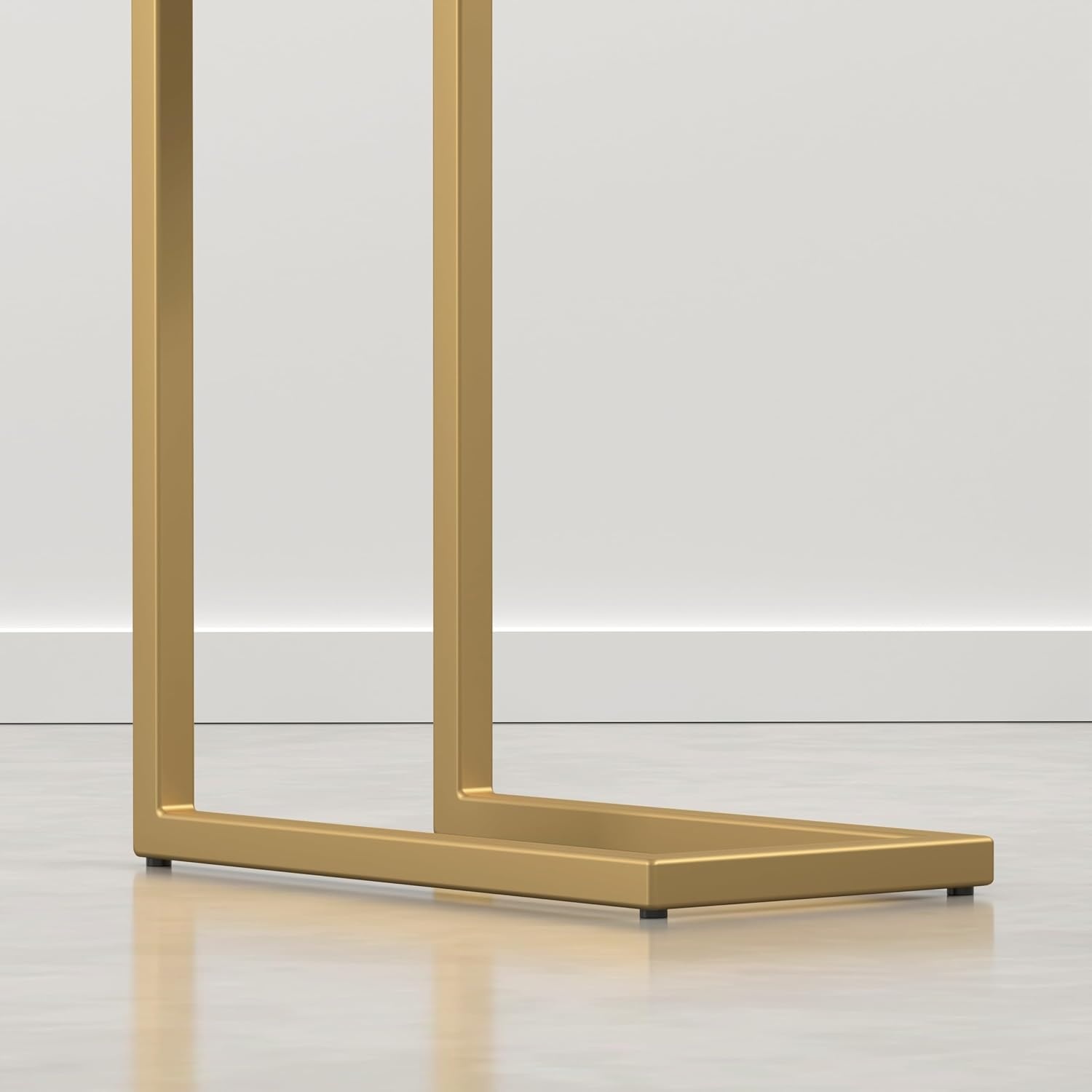 image:imageSIMPLIHOME Skyler 16 Wide Iron Rectangular CSide Table in White and BlackWhite MarbleSatin Gold