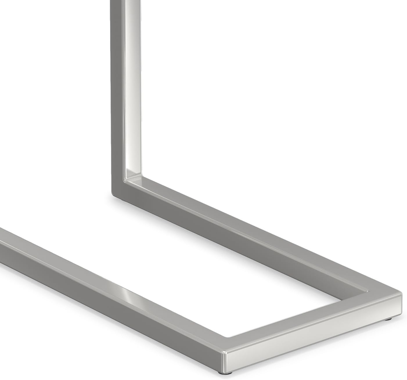 image:imageSIMPLIHOME Skyler 16 Wide Iron Rectangular CSide Table in White and BlackWhite MarbleSilver