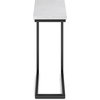SIMPLIHOME Skyler 16″ Wide Iron Rectangular C-Side Table in White and Black(White Marble/Black)