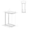 SIMPLIHOME Skyler 16″ Wide Iron Rectangular C-Side Table in White and Black(White Marble/Gold)