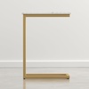 SIMPLIHOME Skyler 16″ Wide Iron Rectangular C-Side Table in White and Black(White Marble/Satin Gold)