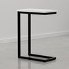 SIMPLIHOME Skyler 16″ Wide Iron Rectangular C-Side Table in White and Black(Ebony/White Marble)